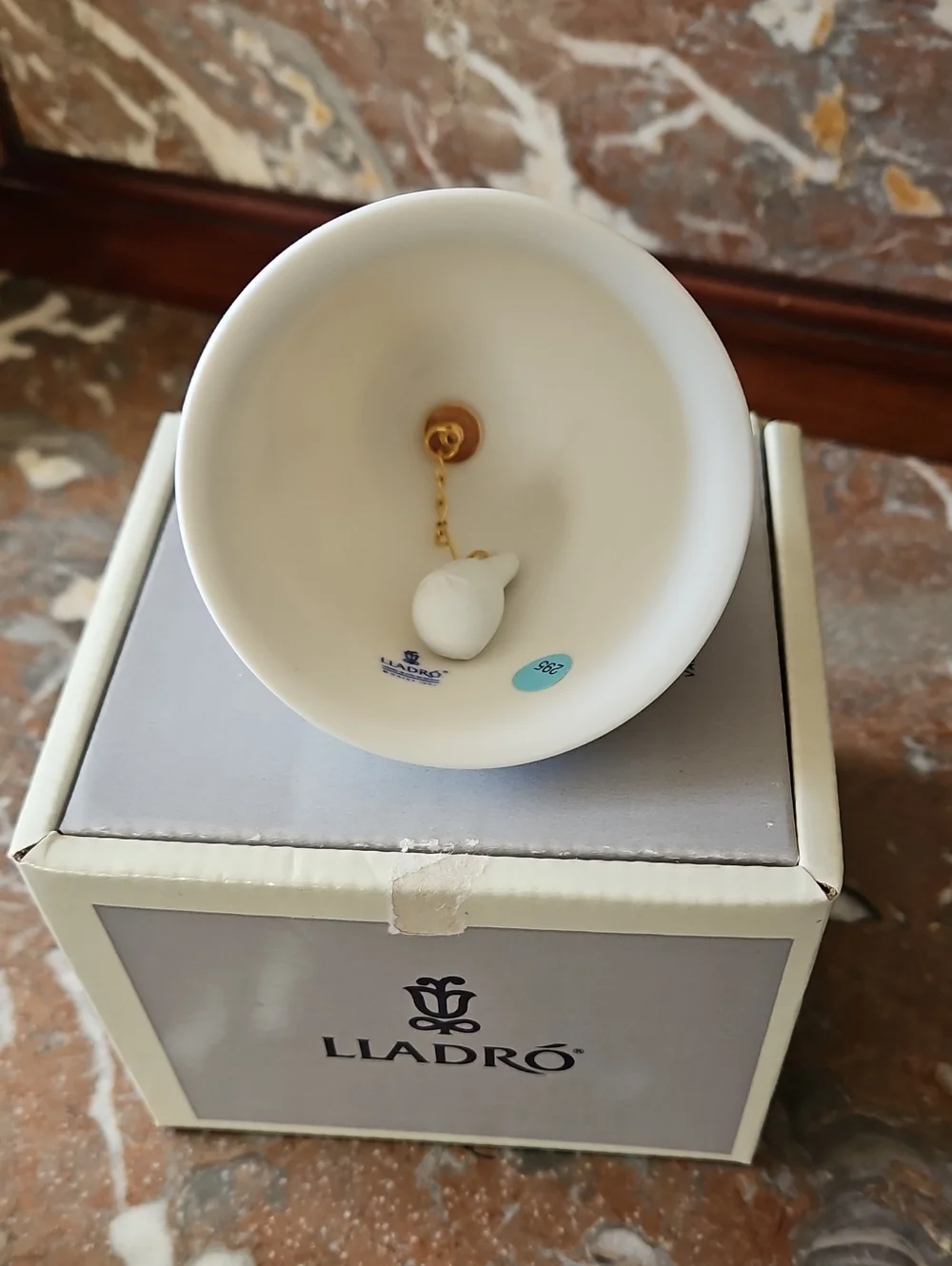 Vintage Lladro 1992 Christmas Bell Ornament